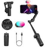 AOCHUAN Smart X2 Akıllı Telefon Gimbal Sabitleyici, 360° Döndürme, OLED Ekran, Dahili 20 cm Uzatma Çubuğu Selfie Çubuğu, Ayarlanabilir 7 Renkli RGB Dolgu Işığı, Gece Video Çekimleri için İdeal, X2 KIT