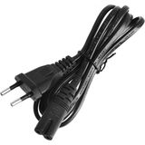 Aogo 1.5m Teyp Işıldak Fişi C7 Power Güç Kablosu 1.5 Metre 2x0.75 Enerji Kablosu 2 Pinli - Siyah - 1,5 m