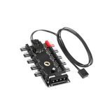 aogo 10 Port Fan Çoklayıcı 10lu Fan Kontrol Pwm 12v 4 Pin Fan Denetleyici Molex Ide