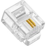 Aogo 100 Adet Rj 11 2 Pin Jak 6P2C Telefon Kablosu Için Konnektör 100 Lü Cat3 Plug RJ11