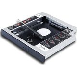 Aogo 12.7mm Caddy Sata 12.7 mm SSD Harddisk Kutusu Kızak Laptop SSD Notebook Ikinci HDD Takma Metal Kasa - Gümüş
