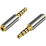 Aogo 2.5 mm To 3.5 mm Çevirici Adaptör 2.5mm Erkek 3.5mm Dişi 4 Boğumlu Stereo Kulaklık Jakı Dönüştürücü - Gold