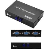 Aogo 2 Port VGA Switch 2 Kasa 1 Monitör VGA Seçici VGA Giriş Çoklayıcı 2 Giriş 1 Çıkış 15 Pin VGA - Siyah