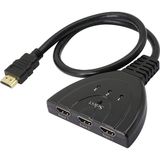 Aogo 3 Port HDMI Switch HDMI Seçici HDMI Giriş Çoklayıcı 3 In 1 Out 1080P HDMI Değiştirici - Siyah