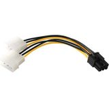 Aogo 6 Pin - Dual 4 Pin Molex Ide Güç Kablosu 6pin Pcı Express 2 x 4 Pin Molex Lp4 Power Kablo 6 Pinmolex