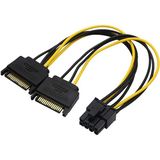 Aogo 8 Pin - 2xsata 15 Pin Sata Güç Kablosu (Sata - 8 Pin Pcıe) Ekran Kartı Power Kablosu 8pin Sata 6pin