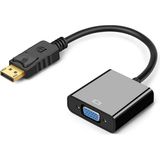 Aogo Diplay VGA Çevirici Displayport To VGA 15 Pin Adaptör Display In VGA Out Dp VGA Converter - Siyah