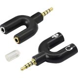 Aogo Kulaklık Mikrofon Birleştirici Aparat 3.5mm Erkek 2x3.5mm Dişi Kulaklık Mic Audio Y Splitter Headphone