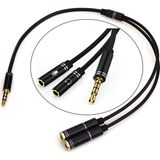 Aogo Kulaklık Mikrofon Birleştirici Kablo Aparat 3.5mm Erkek 2x3.5mm Dişi Kulaklık Mic Audio Y Splitter