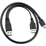 Aogo Mini USB Y Kablo 5 Pin Harici HDD Kablosu USB 2.0 5pin Mini Y Kablo