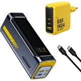 Aohi 40.000 mAh 140W Powerbank, Youth 3 Portlu Şarj Adaptörü ile Çoklu Cihaz Uyumu - Sarı - Siyah