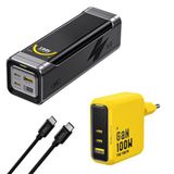 Aohi Black Warrior 25.200 mAh 170W Powerbank, Youth 3 Portlu 100W Şarj Adaptörü Seti