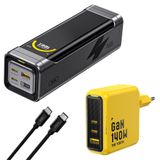Aohi Black Warrior 25.200 mAh 170W Powerbank, Youth 3 Portlu 140W Şarj Adaptörü Seti