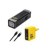 Aohi Black Warrior 25.200 Mah 170w Powerbank Youth 3 Portlu Gan 100w Şarj Adaptörü Seti - Siyah