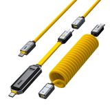 AOHI Spliceable 2'si 1 Arada Hızlı Şarj ve Veri Depolama Kablosu Seti, 240W PD 3.1 USB C - USB C Kablosu, 512GB USB C Flash Sürücü, MacBook, iPhone 15, Galaxy S24 için USB 3.2 Gen2+Tip C SSD USB