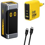 Aohi Starship 10.000 Mah 210W Powerbank, Youth 3 Portlu 100W Şarj Adaptörü - Siyah