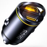 Aohi Superauto Araç İçi Şarjı, 2 Portlu PD 45W Type-C to Type-C, USB 30W Hızlı Şarj Çakmaklık Adaptö