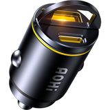 Aohi Superauto Araç Içi Şarjı, 2 Portlu Pd 45W Type-C ve Usb-A Girişli, 30W Hızlı Şarj Çakmaklık Adaptörü, Siyah
