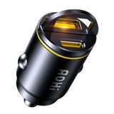 Aohi Superauto Araç İçi Şarjı, 2 Portlu PD 45W Type-C ve USB-A Girişli, USB 30W Hızlı Şarj Çakmaklık Adaptörü, Siyah