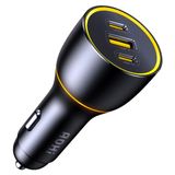 Aohi Superauto Araç İçi Şarjı, 3 Portlu PD 170W Type-C ve USB-A Girişli, USB, Hızlı Şarj Çakmaklık Adaptörü, Siyah
