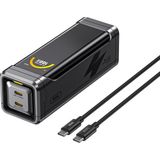 Aohi The Black Warrior 10.000 Mah 65W Pd3.0 Powerbank, Akıllı Dijital Göstergeli Taşınabilir Hızlı Şarj Cihazı, Siyah