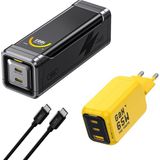 Aohi The Black Warrior 10.000 Mah 65W Powerbank, Youth 65W 3 Portlu Şarj Adaptörü Seti - Siyah