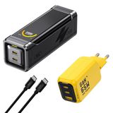 Aohi The Black Warrior 10.000 mAh 65W Powerbank, Youth 65W 3 Portlu Şarj Adaptörü Seti