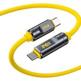 Aohi The Future Adonis Type-C to Type-C LED Ekranlı 1m PD 3.1 120Gbps 240W 8K Süper Hızlı Şarj/Data Kablosu