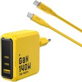 Aohi Youth 140W 3 Portlu Şarj Adaptörü + 140W 1 mt PD 3.1 480 MBPS Süper Hızlı Şarj ve Data Kablosu Seti
