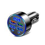 Aokdom 6 Portlu Hızlı Araç Şarj Cihazı Gerilim Monitörü, Araç Çakmak USB Şarj Cihazı (PD+QC3.0) iphone13/14/15 ve Çoğu Android Modeliyle Uyumlu, Araç USB C Araç Şarj Cihazı Olmalıdır (1 ADET)