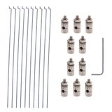 AONTOKY 20 Adet Ayarlanabilir İtme Çubuğu Konektörü Bağlantı Durdurucu Çap 1,3 mm ve 1,2 x 200 mm/7,8 inç Çelik Z İtme Çubukları RC Uçak Modeline Uygun Kendin Yap Parçaları