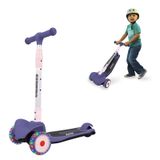 AOODIL 3 Tekerlekli Kick Scooter, Çocuk Scooter 4 Seviye Ayarlanabilir Yükseklik, Müzik Fonksiyonlu, Tek Düğmeli Çocuk Scooter ve 3-12 Yaş için 3 LED Tekerlek