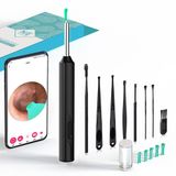 Aosolace Kulak Balmumu Temizleme, Kameralı Kulak Temizleyici, 8 Kulak Kitli Kulak Temizleyici, Kamera ve Işıklı Kulak Temizleyici, Kulak Temizleme Seti, iOS ve Android için Kulak Kamerası (Siyah)