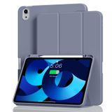 Aoub iPad Air 5. Nesil 2022 / iPad Air 4. Nesil 2020 10,9 inç Kalem Tutuculu Kılıf, Yumuşak TPU Arka Kapaklı İnce Trifold Stand Kılıf, iPad Air 5/4 için Otomatik Uyku/Uyanma Kılıfı, Mor Gri