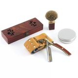 Ap Donovan - Solingen'den 5/8" Tıraş Makinesi | Altın İşlemeli | Erkekler İçin Sakal Bakımı (Jilet, Bant, Fırça + Sabun)