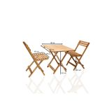 Apak Ahşap Balkon - Bahçe - Mutfak 3'lü Bistro Set (2 Sandalye 1 Masa 80cm X 60cm )