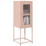 Aparador Modern Pembe – Soğuk haddelenmiş çelik saklama dolabı, 36 x 39 x 107 cm, kulplu ve ayaklı oturma odası, mutfak, koridor ve yatak odası için - şık mobilya organizatörü