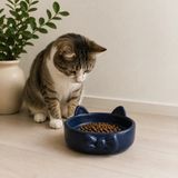 Aparim Papyon Model Beton Kedi Köpek Mama ve Su Kabı 16 cm Çap - Lacivert
