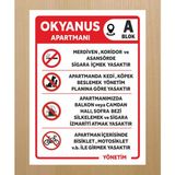 Apartman Kuralları (Özelleştirebilinir) Tabela Levha 30X40CM Pvc ( Polikarbon) - 30 x 40 cm