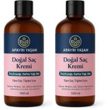Apayrı Yaşam Zeytinyağı Defne Yağı Bal Özlü Tüm Saç Tipleri İçin Doğal Saç Kremi 500 ML (2 paketi)