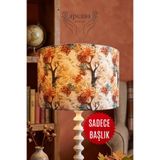 APCASADECOR El Yapımı Özel Tasarım Sonbahar Ormanı Desenli Lambader Başlığı -Şapka (40x25 cm)