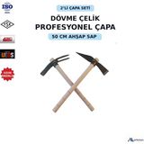 Apeksal 2’li Çapa Seti – Dövme Çelik Bahçe Çapası 50 cm Ahşap Saplı Hobi Bahçesi & Sera