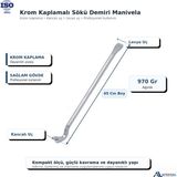 Apeksal Sait Demirci 45 cm Sökü Demiri Krom Kaplamalı Kancalı Manivela Levye