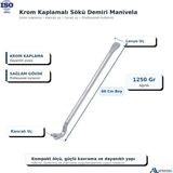 Apeksal Sait Demirci 60 cm Sökü Demiri Krom Kaplamalı Kancalı Manivela Levye