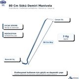 Apeksal Sait Demirci 80 cm Sökü Demiri Manivela Dövme Çelik 3 kg Kancalı