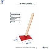 Apeksal Sait Demirci Mozaik Tarağı Ahşap Saplı Beton, Sıva , Seramik Dekorasyon Taş Çekici - 3 Adet