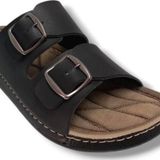 Apella 1055-4-25 Deri Anatomik Çift Bantlı Soft Erkek Terlik 45-47