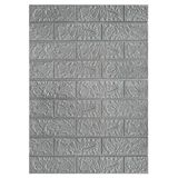 Apelles Kendinden Yapışkanlı Esnek Köpük Gri Duvar Kağıdı Paneli 3D Boyutlu Tuğla Desen 70X50 - 70 x 50 cm