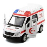 Apera Ap-27 Mercedes Sprinter Minibüs Diecast Metal Çek Bırak Işıklı Siren Sesli 14 Cm (Ambulans)