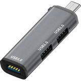 Apera BN10 Macbook ve Android Için 3in1 Alüminyum Type-C To USB 5gbps 3.0 Çoklayıcı Otg